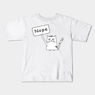 Nope Cat Funny Bored Cat Lovers Kids T-Shirt